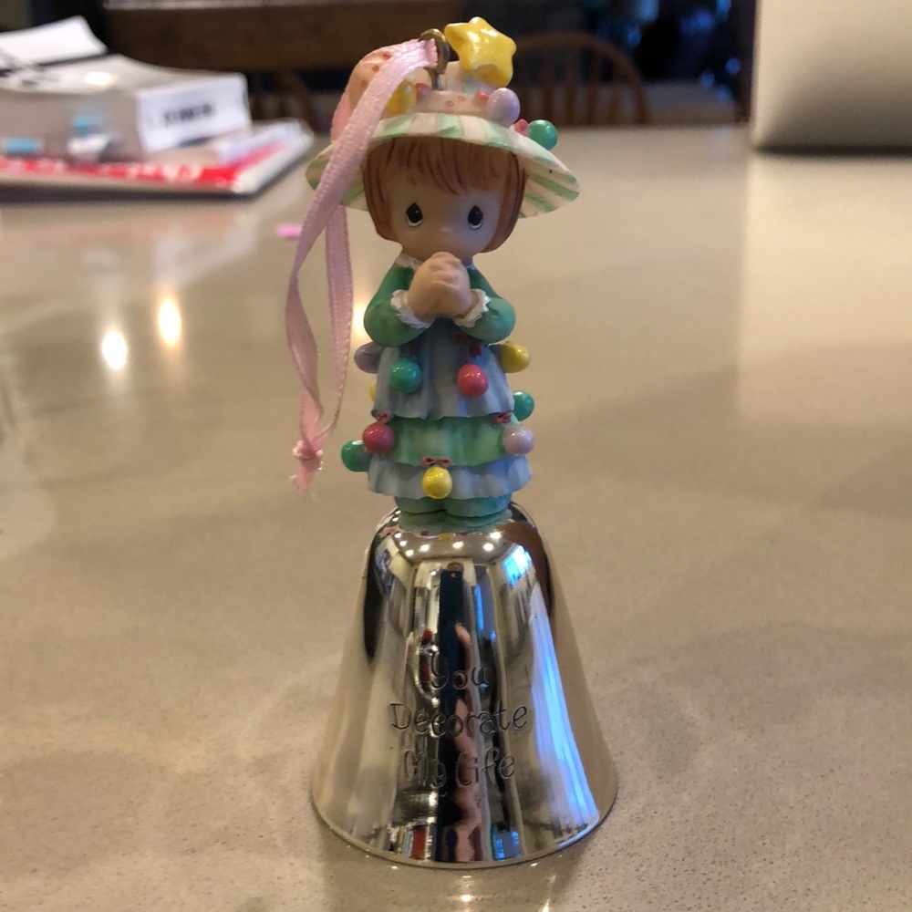 Precious moments Christmas bell ornament